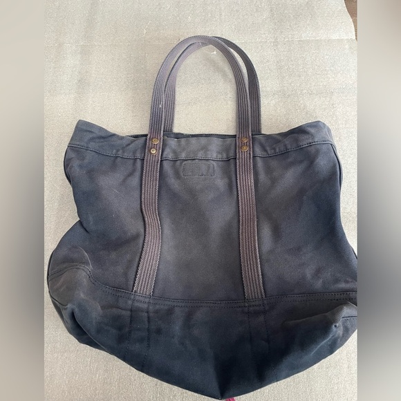 VTG Polo Ralph Lauren Big Pony Embroidered Logo Blue Canvas Tote - Picture 5 of 6
